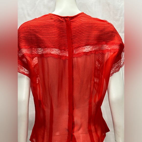 Isabel Marant Red Sheer Top Size 40 - Picture 8 of 11